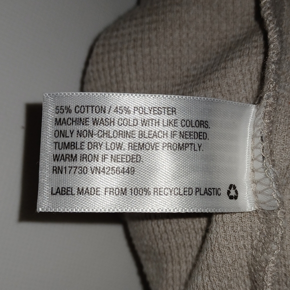 Goodfellow & Co Men's Size XXL Beige  Long Sleeve Shirt 4 Button - Picture 8 of 9